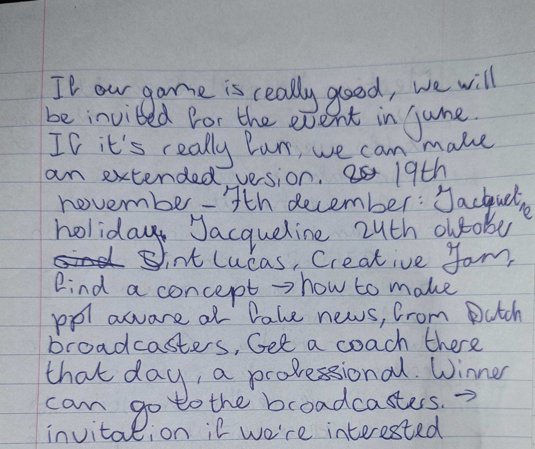 Notes of the first client meeting