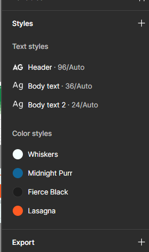 The style of our brandguide in figma