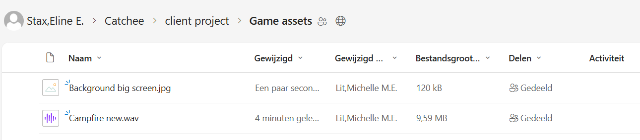 Screenshot of the onedrive with my background and audio